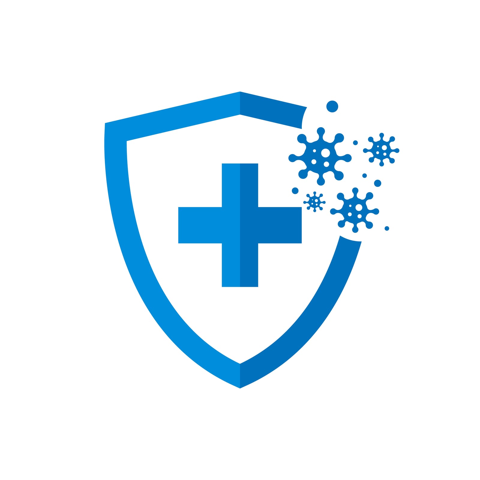 Blaues Schild mit Kreuz als Symbol für das Immunsystem