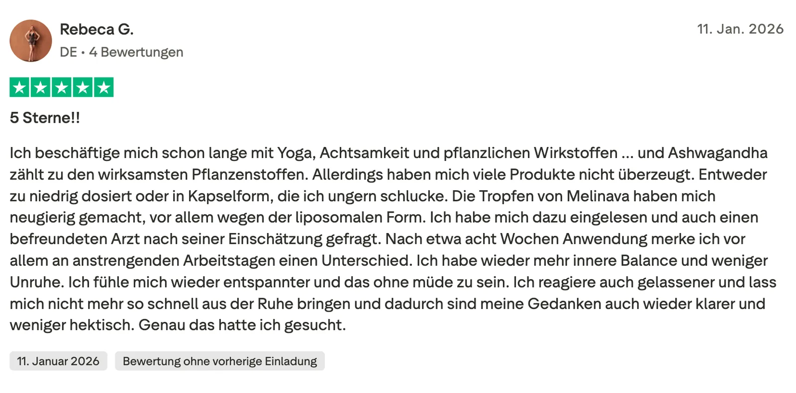 Kundenbewertung zu Melinava Ashwagandha
