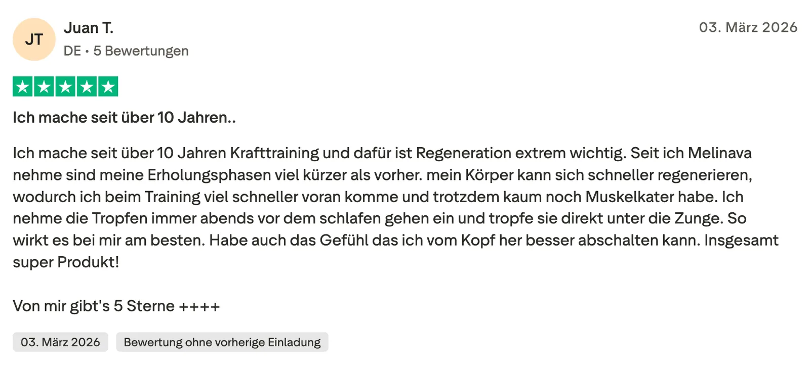 Kundenbewertung zu Melinava Ashwagandha